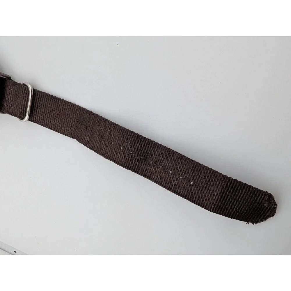 Xhilaration Watch Men 41mm Case Military Time Brown Canvas Strap-‎ New Battery